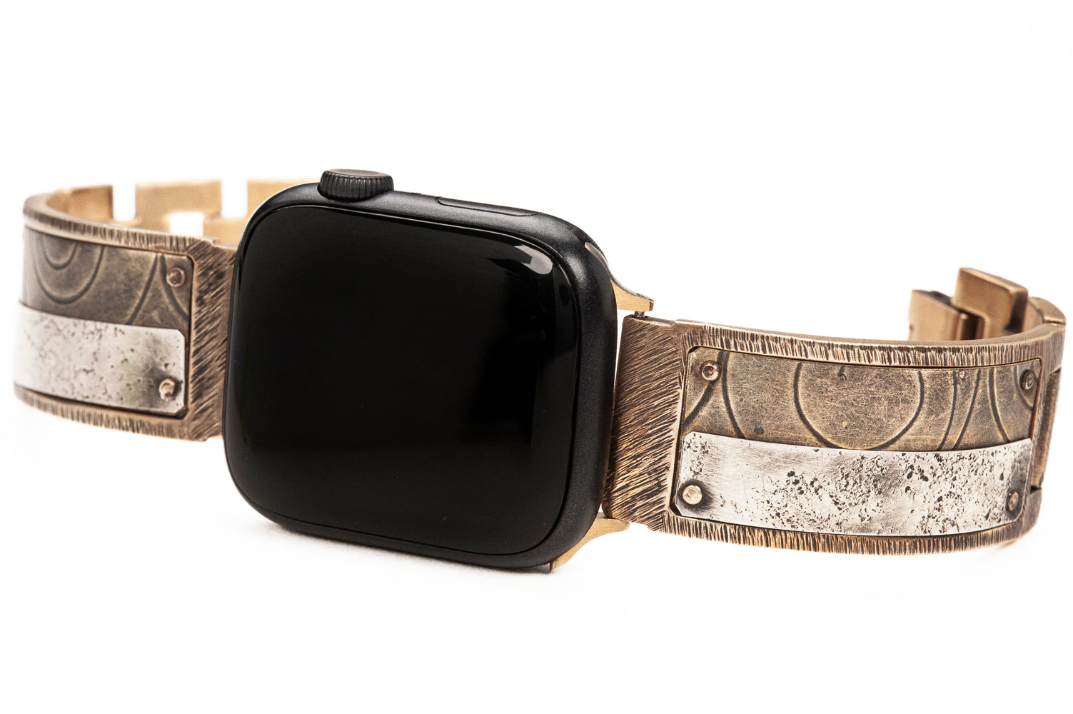 Cymbal Apple Watch Band in Brass and Silver - Wide