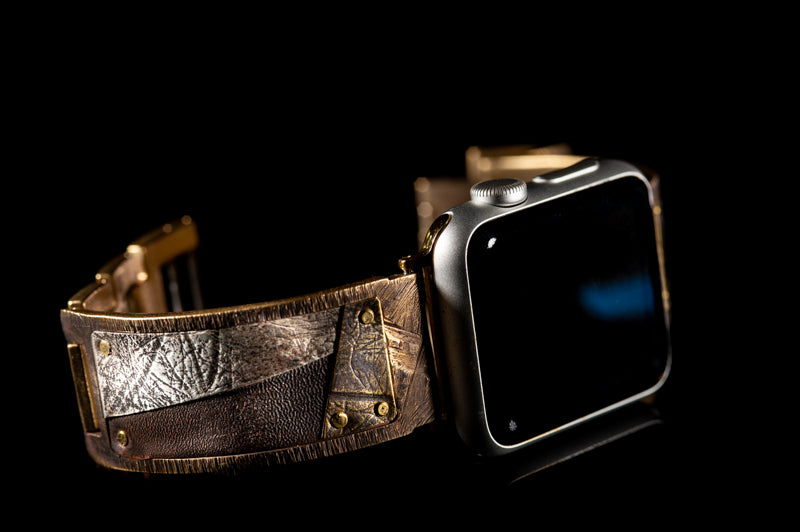 Torres Apple Watch Band in Copper and Silver - Wide Small 38-41mm