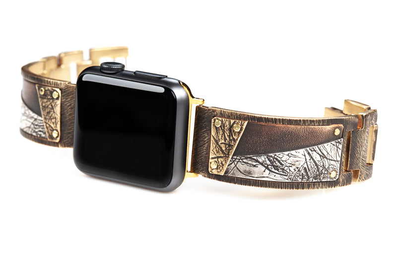 Europa Apple Watch Band in Copper and Silver - Wide Small 38-41mm